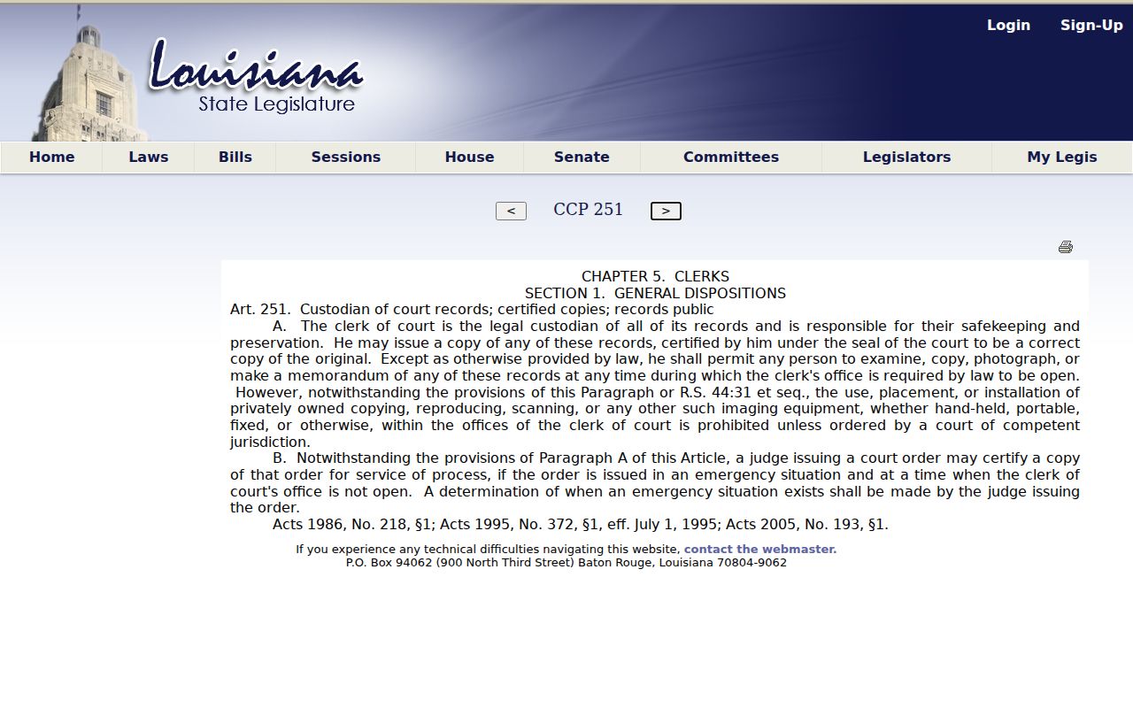 Morehouse Parish criminal court case access law